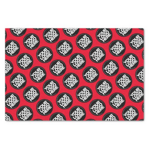 Create your own logo red business pattern tissue paper