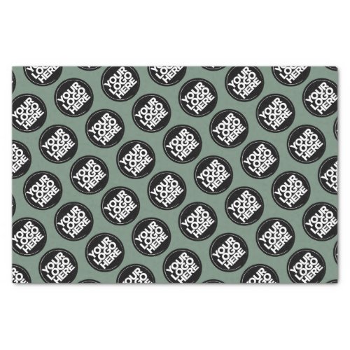 Create your own logo sage green business pattern tissue paper