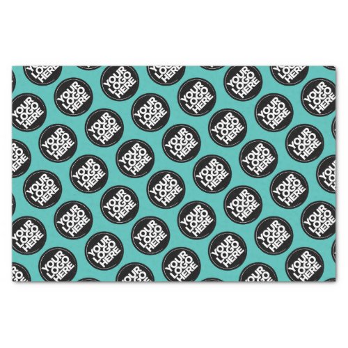 Create your own logo turquoise business pattern tissue paper