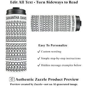 Create Your Own Long Hidden Message & Name Black Thermal Tumbler