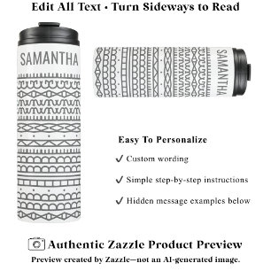 Create Your Own Long Hidden Message & Name Gray Thermal Tumbler