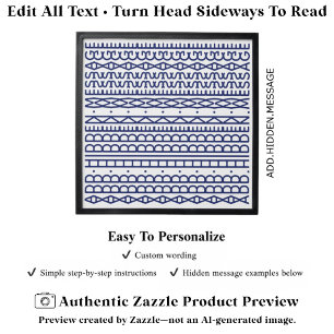 Create Your Own Long Hidden Message, Quote Navy Peel And Stick Photo Tile