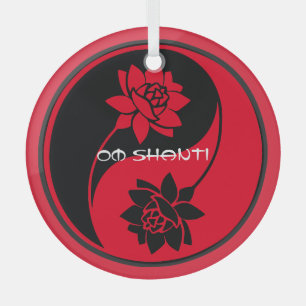 Create Your Own Lotus Yin Yang Symbol Glass Ornament