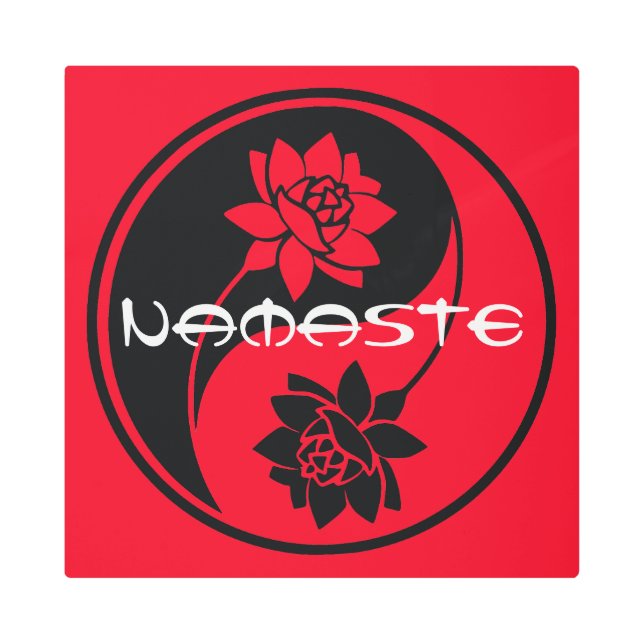 Create Your Own Lotus Yin Yang Symbol Metal Print (Front)