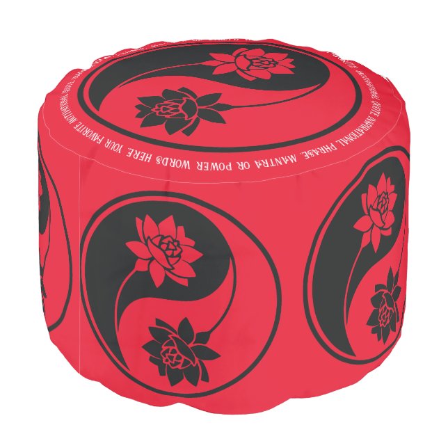 Create Your Own Lotus Yin Yang Symbol Pouf (Angled Back)