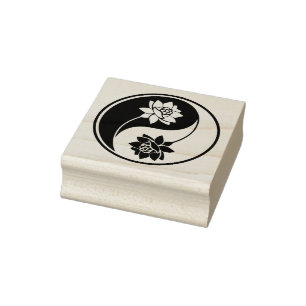 Create Your Own Lotus Yin Yang Symbol Rubber Stamp