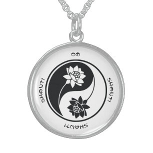 Create Your Own Lotus Yin Yang Symbol Sterling Silver Necklace