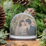 Create your own Love script couple photo Snow Globe<br><div class="desc">Create your own Love photo couple snow globe.
Add your own photos,  add your text.</div>