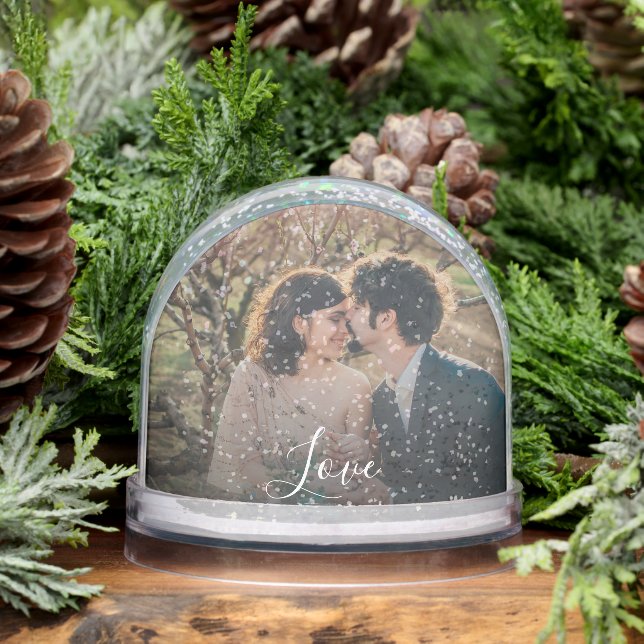 Create your own Love script couple photo Snow Globe (Winter)