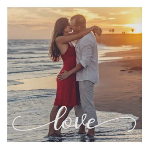 Create Your Own Love Script Romantic Couple Photo Faux Canvas Print
