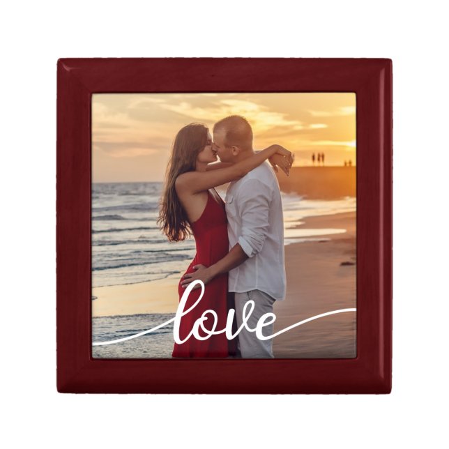 Create Your Own Love Script Romantic Couple Photo Gift Box (Front)