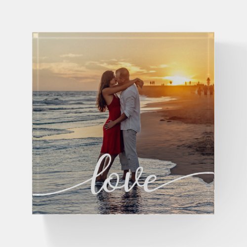 Create Your Own Love Script Romantic Couple Photo Paperweight
