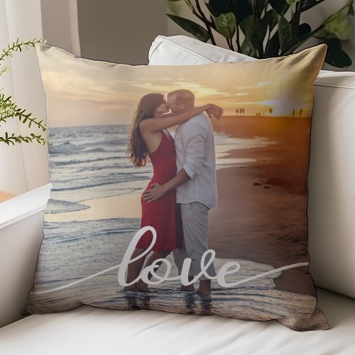 Create Your Own Love Script Romantic Couple Photo Throw Pillow