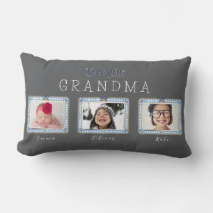 Create Your Own Love You Grandma 3 Photo Cute Lumbar Pillow