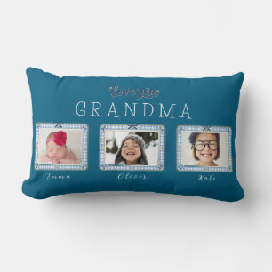 Create Your Own Love You Grandma 3 Photo Cute Lumbar Pillow