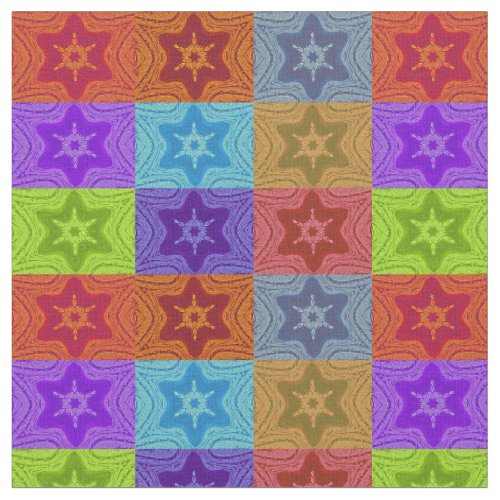 Create Your Own Lovely Checkere stars cute designs Fabric