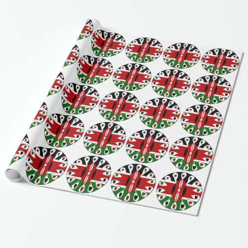 Create Your Own Lovely colorful Kenya Hearts Wrapping Paper