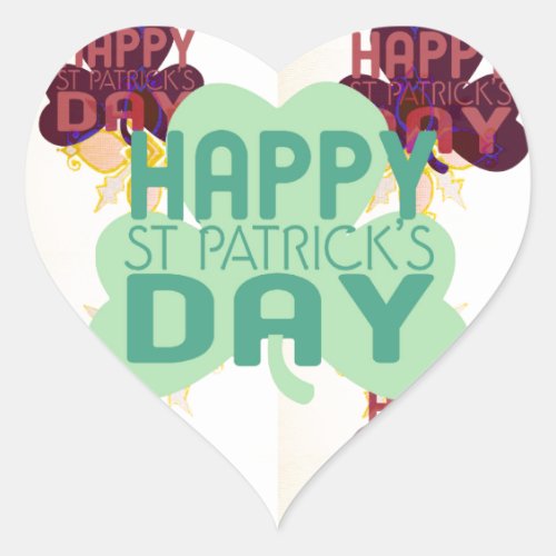 Create Your Own Lovely Happy Saint Patricks Day Heart Sticker