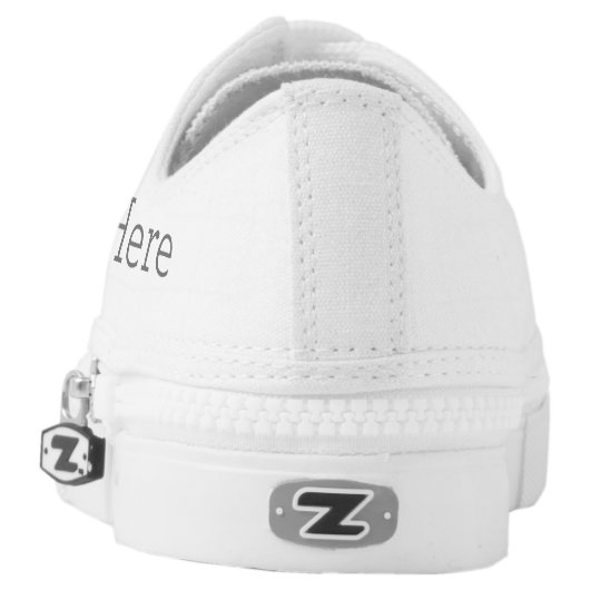 Custom Zipz Low Top Shoes, US Men 4 / US Women 6 (Left Shoe Back)