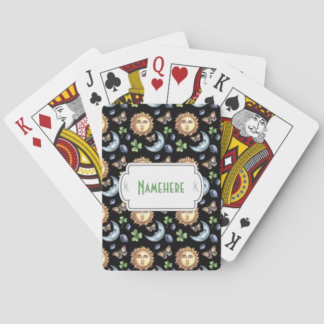 Create Your Own Lucky Celestial Butterfly Poker Cards (Back)