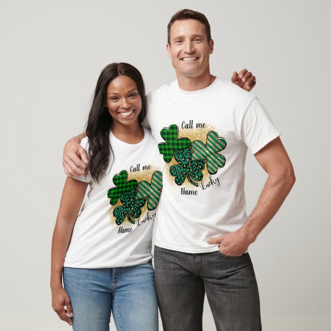 Create Your Own Lucky Shamrocks St Patrick's Day T-Shirt (Unisex)