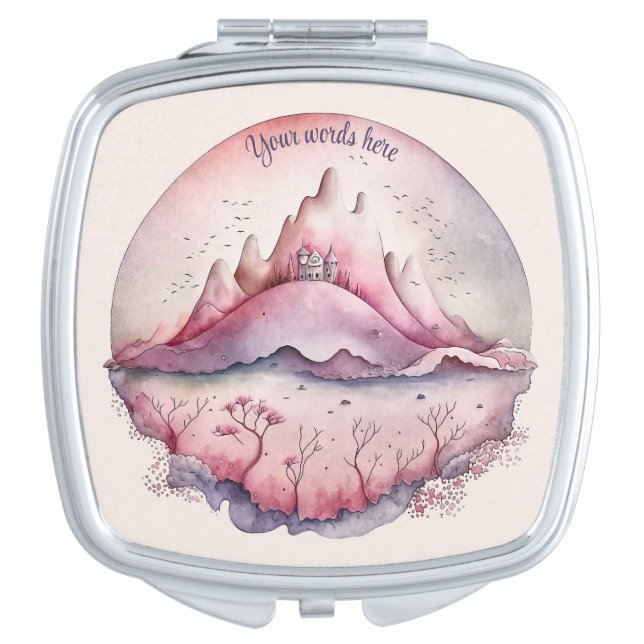 Create Your Own Magic Castle & Mountains Compact Mirror (Front)
