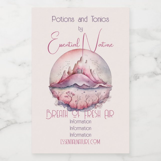 Create Your Own Magic Castle & Mountains Food Label (Single Label)