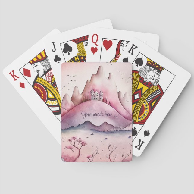 Create Your Own Magic Castle & Mountains Poker Cards (Back)