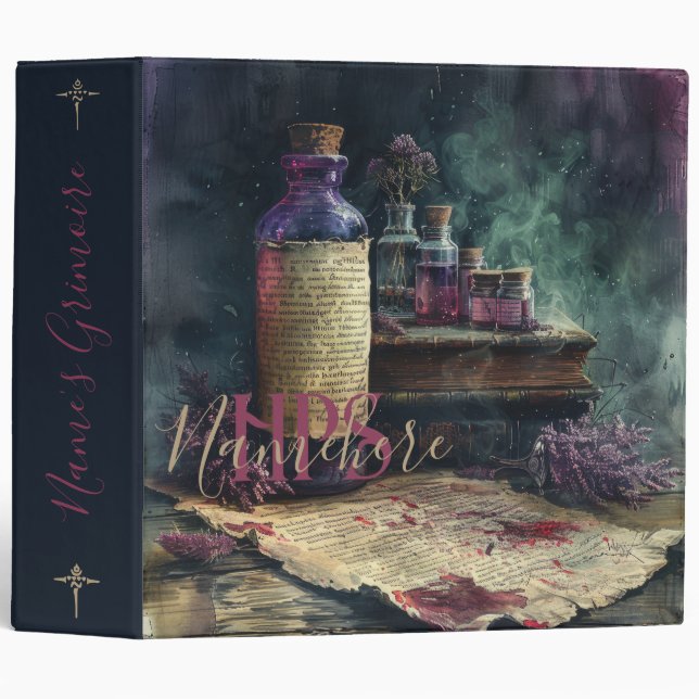 Create Your Own Magic Elixir Bottles Apothecary 3 Ring Binder (Front/Spine)