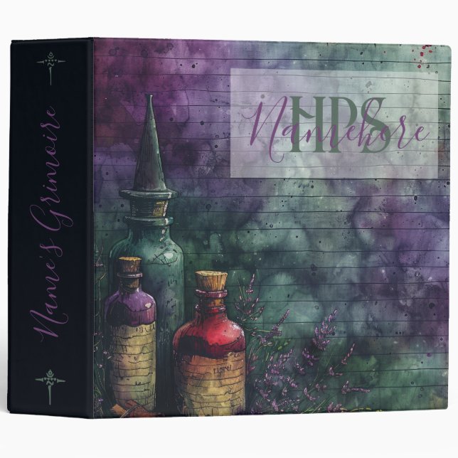 Create Your Own Magic Potions Apothecary 3 Ring Binder (Front/Spine)