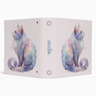 Create Your Own Magic White Cat 3 Ring Binder