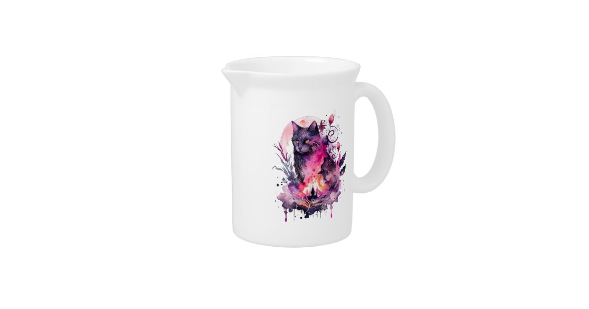 Create Your Own Magical Black Cat Beverage Pitcher | Zazzle