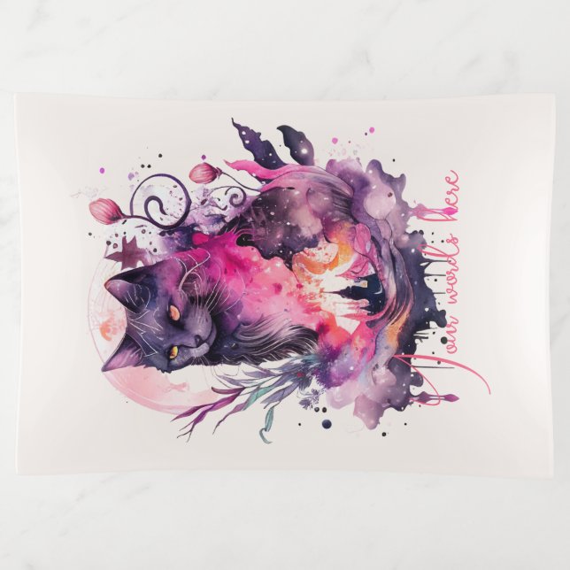 Create Your Own Magical Black Cat Trinket Tray (Front)