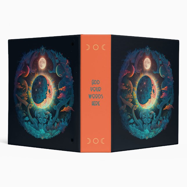 Create Your Own Magical Blue Moon 3 Ring Binder (Background)