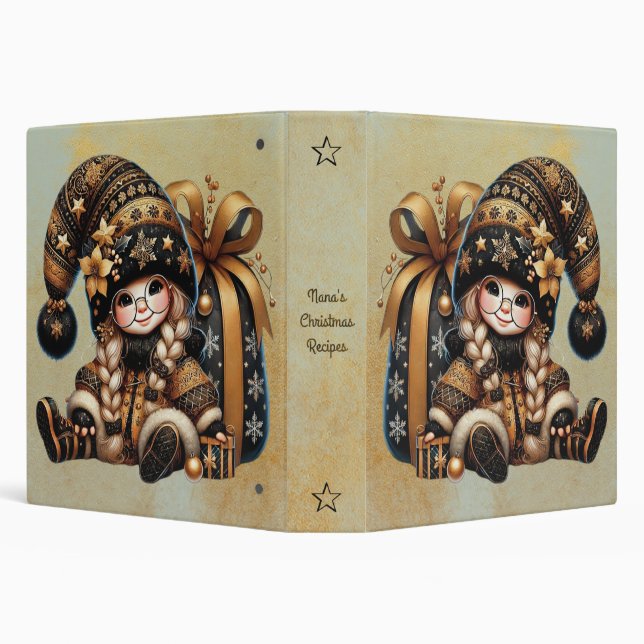 Create Your Own Magical Christmas Gnome Gift Sack 3 Ring Binder (Background)