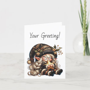 Create Your Own Magical Christmas Gnome Star Holiday Card