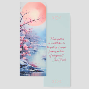 Create Your Own Magical Full Moon Cherry Blossoms Bookmarks