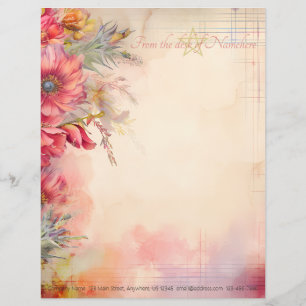Create Your Own Magical Indian Paintbrush Floral Letterhead