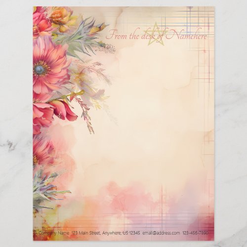 Create Your Own Magical Indian Paintbrush Floral Letterhead
