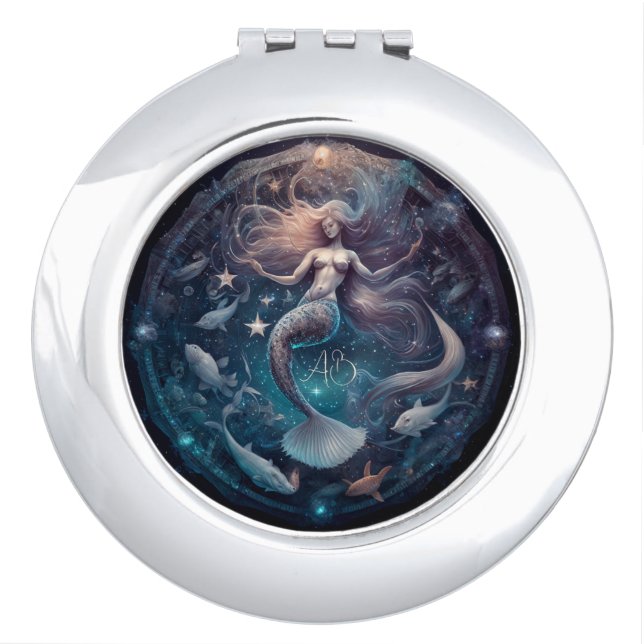 Create Your Own Magical Mermaid Paradise Compact Mirror (Front)