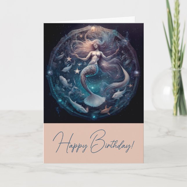 Create Your Own Magical Mermaid Paradise Holiday Card (Front)