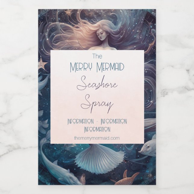 Create Your Own Magical Mermaid Paradise Wine Label (Single Label)