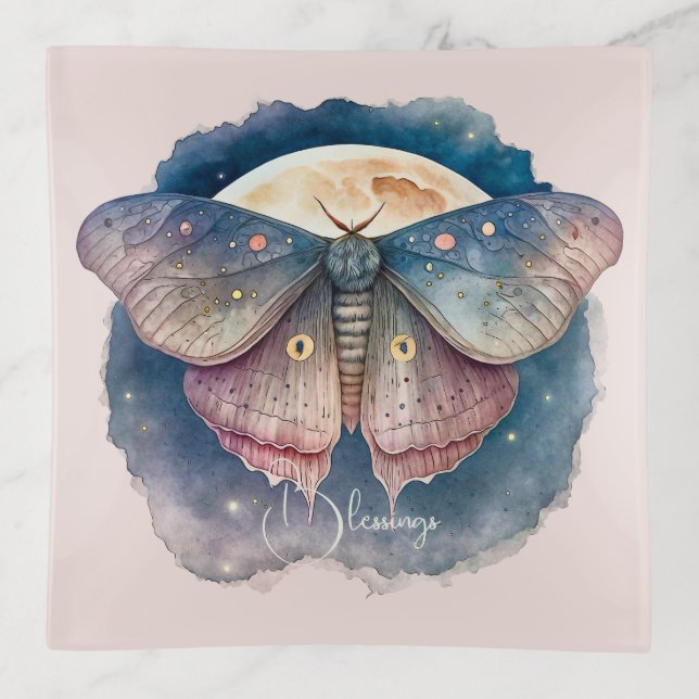 Create Your Own Magical Moon Moth Trinket Tray (Front)