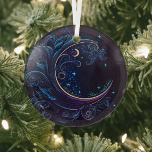 Create Your Own Magical Moon Waves Glass Ornament