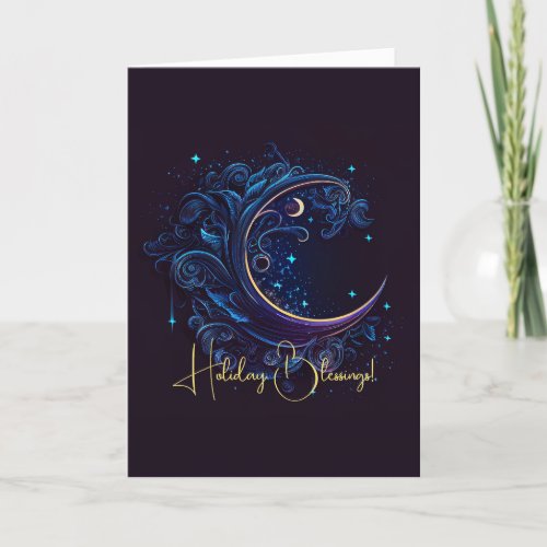 Create Your Own Magical Moon Waves Holiday Card