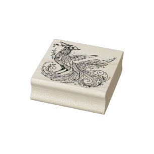 Create Your Own Magical Phoenix BIrd Rubber Stamp