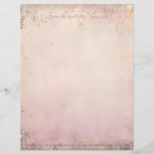 Create Your Own Magical Pink Gold Starry Letterhead
