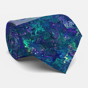 Create Your Own Magical Purple Green Blue Swirls Neck Tie