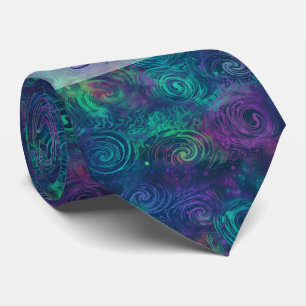 Create Your Own Magical Purple Green Pink Spirals Neck Tie