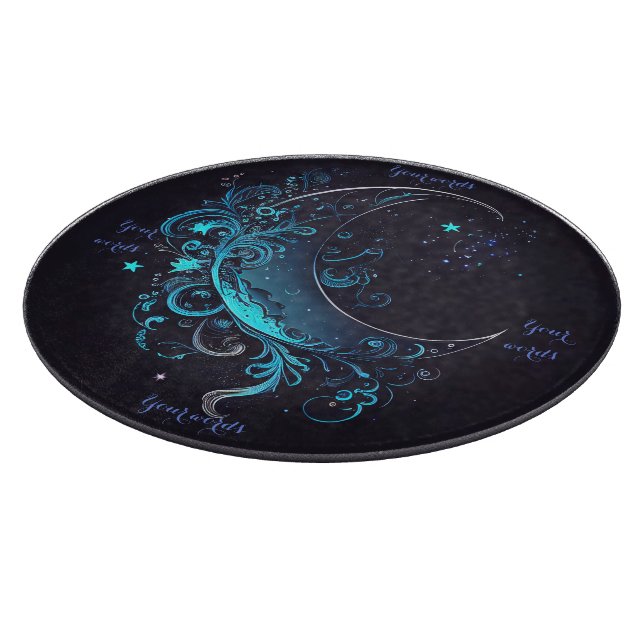 Create Your Own Magical Silver & Blue Moon Altar Cutting Board (Corner)